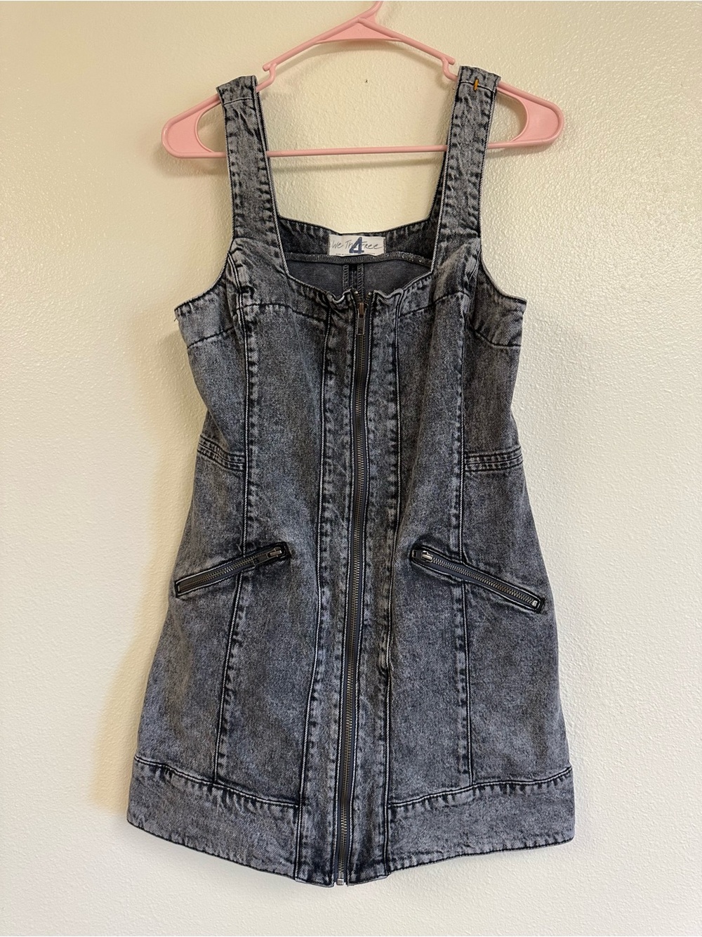 Free People We The Free Johnny Acid Wash Denim Mini Dress